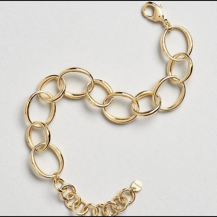 14k Gold Bayou With Love Large Oval Chain Bracelet